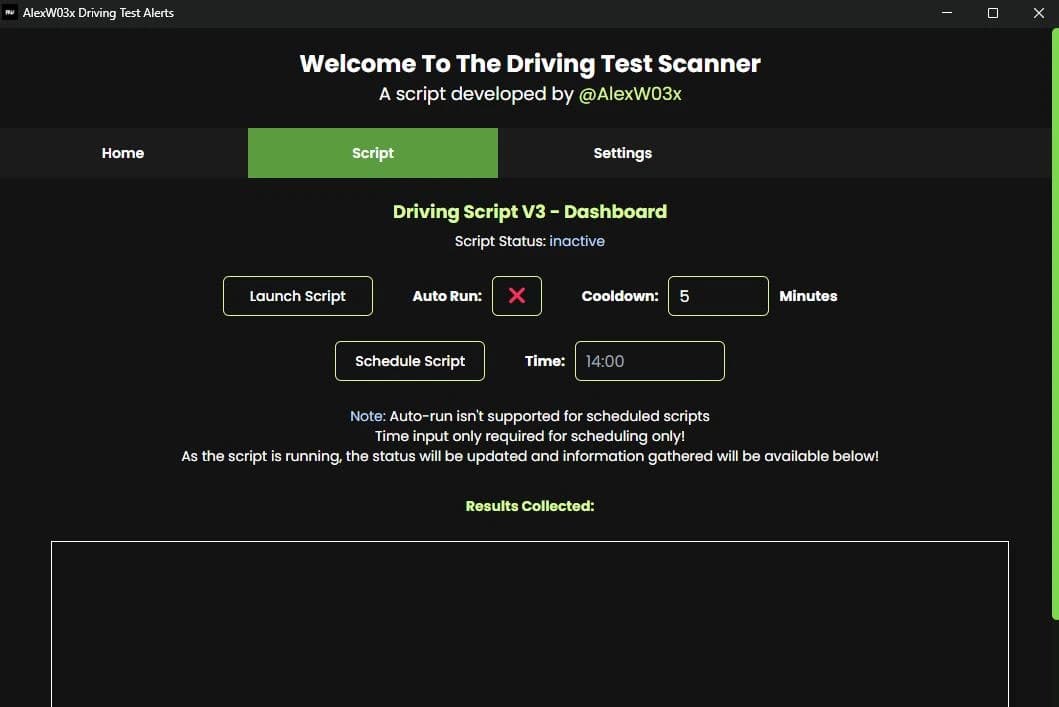 Driving Test Scanner